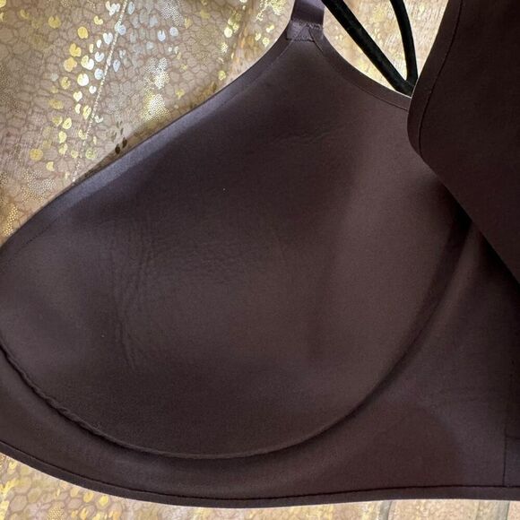 Victorias Secret Gray Wireless Infinity Flex Plunge Lined Semi Demi Bra 38DD - Picture 7 of 8